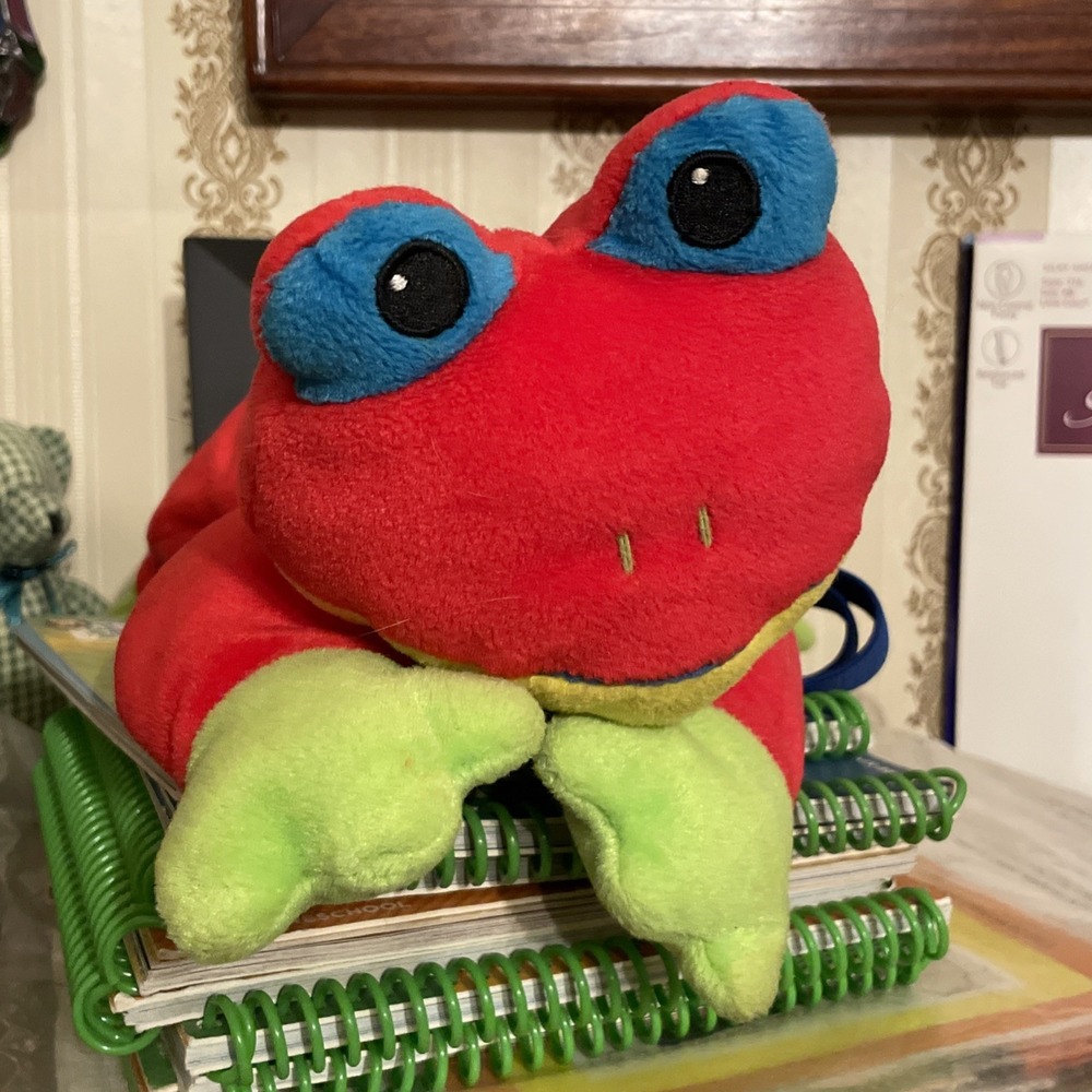 Vintage Ty Beanie Stuffed Plush Big Red Frog 1998 Large Size